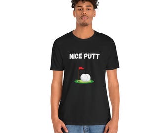 ゴルフユーモアTシャツ：「ナイスパット」グラフィックTシャツ