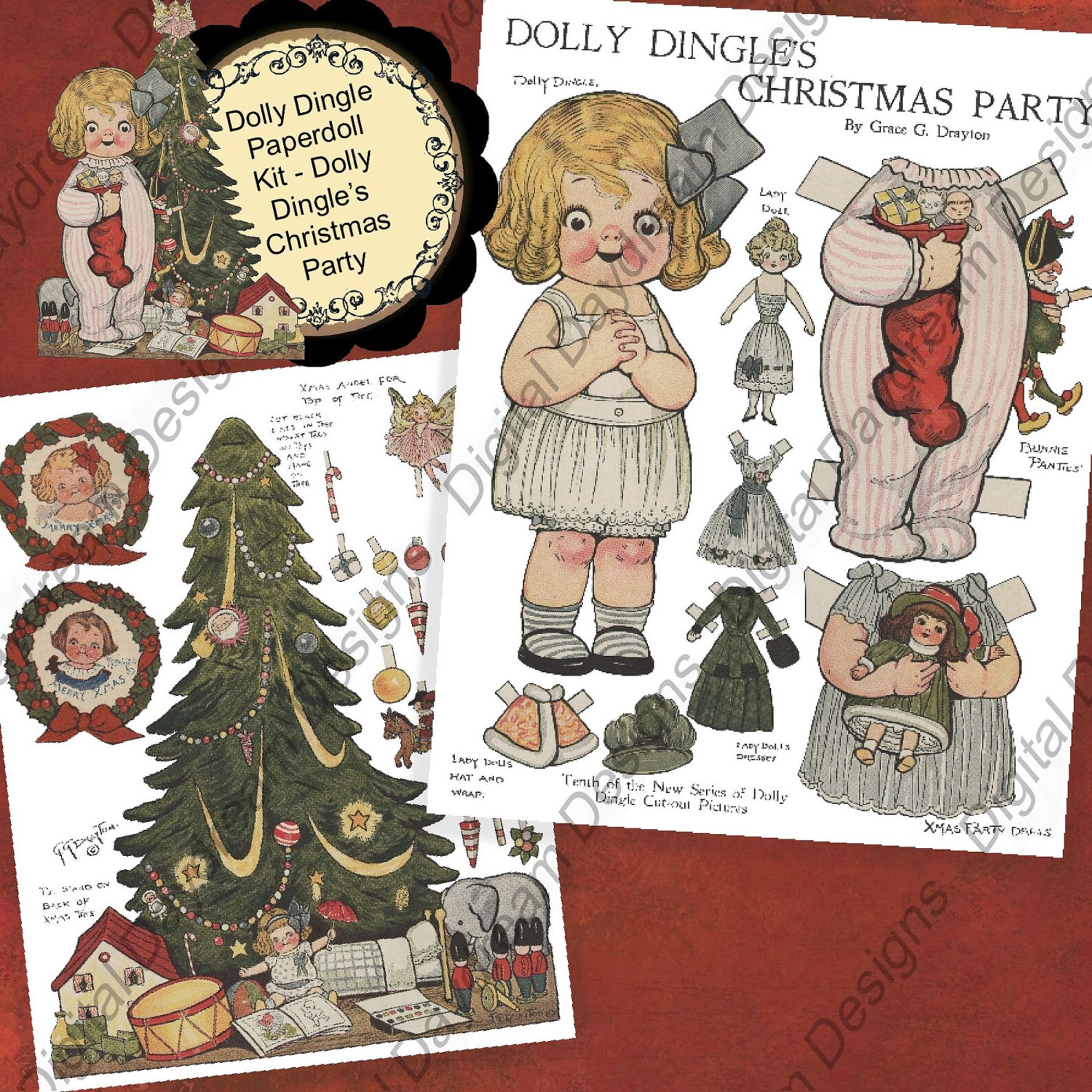 Instant Download Digital Printable Paper Dolls Christmas Dolly - Etsy
