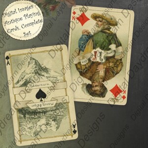 Sofortiger Download Druckbare Superb Set von Vintage Spielkarten Collage Sheet