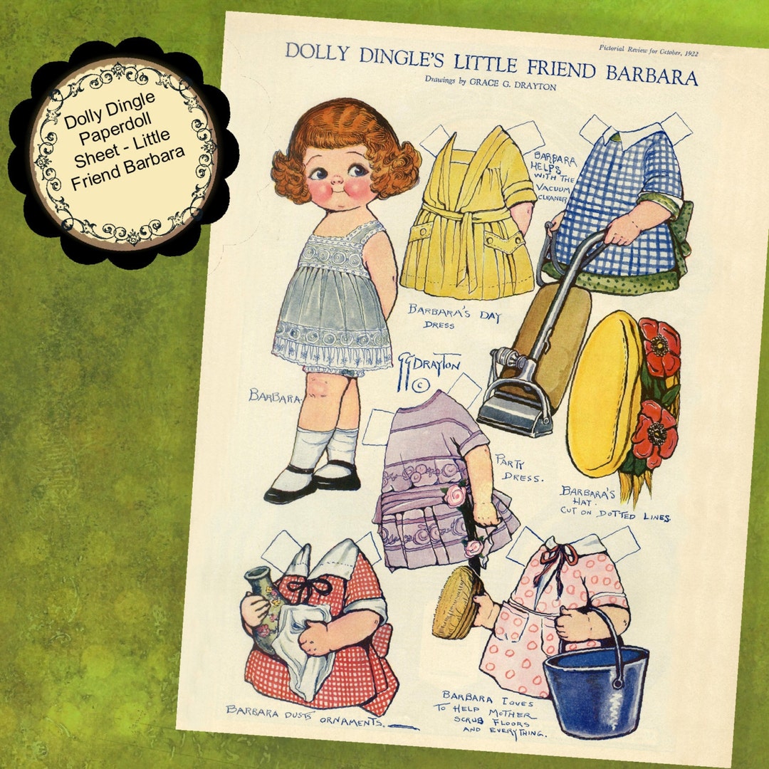Instant Download Digital Printable Paper Dolls Dolly Dingle's Friend ...