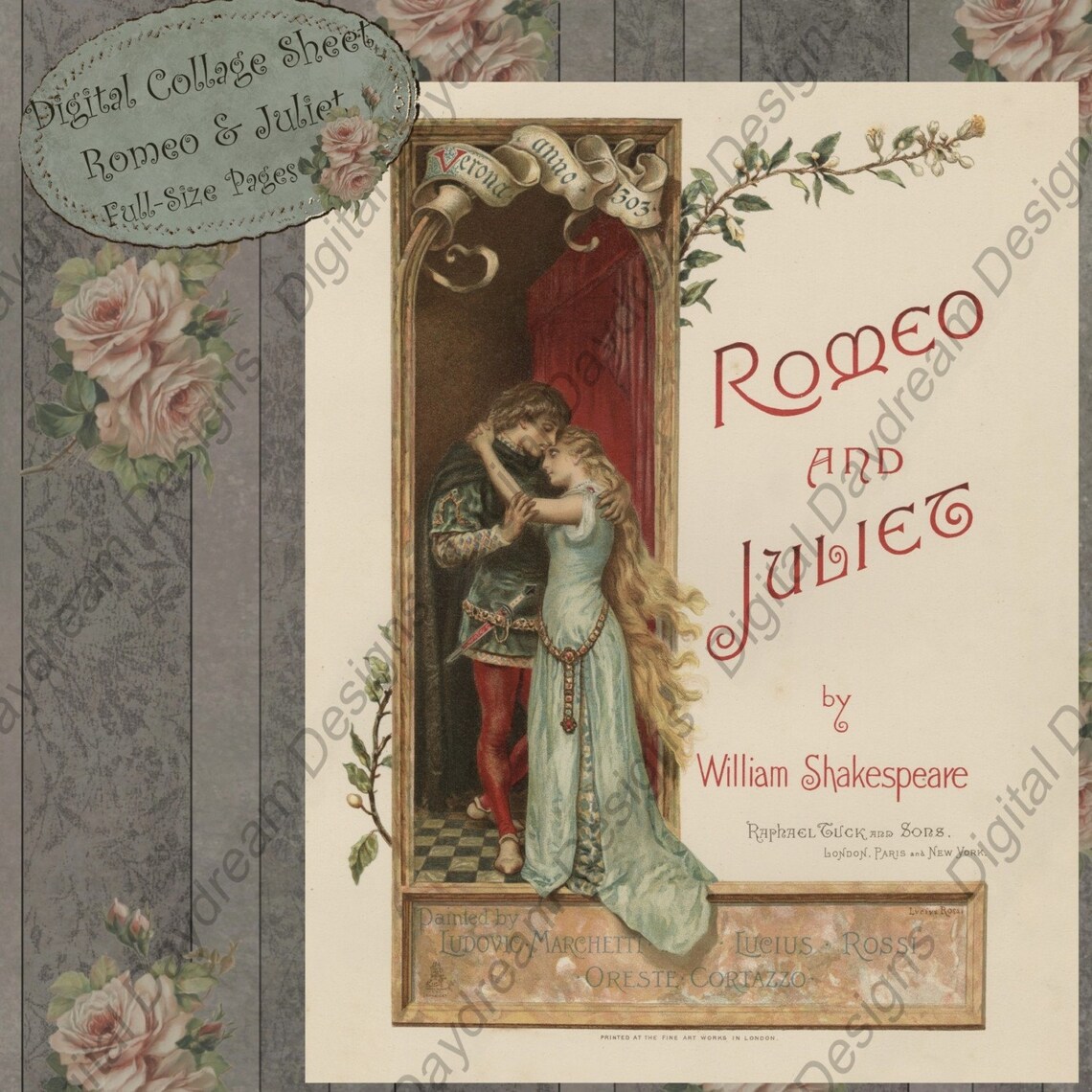 Instant Download Digital Printable Images - Romeo and Juliet, 46 Files ...