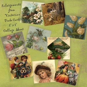 Instant Download Printable Digital Collage Sheet 1 x 1 Inchies size - Victorian Trade Card Images