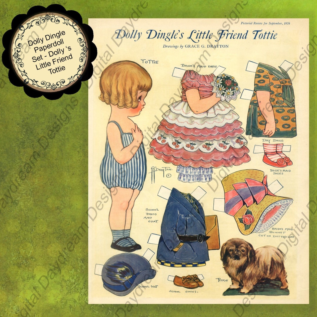 Instant Download Digital Printable Paper Dolls Dolly Dingle's Friend ...