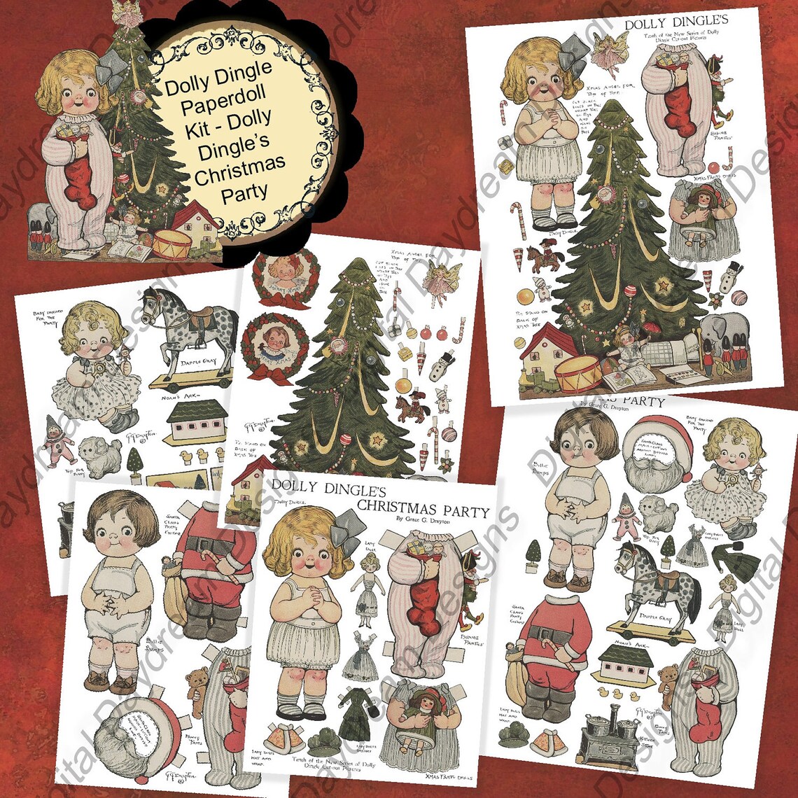Instant Download Digital Printable Paper Dolls Christmas Dolly - Etsy