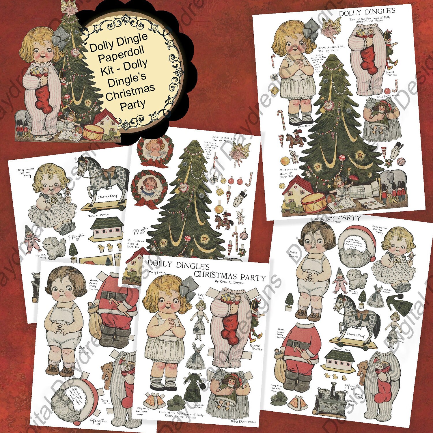 Instant Download Digital Printable Paper Dolls Christmas Dolly - Etsy