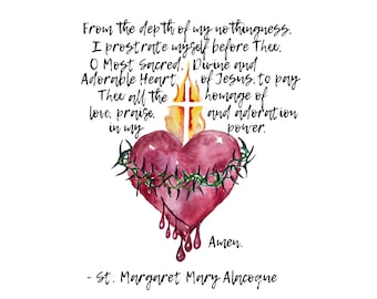 Sacred Heart of Jesus Digital Download Saint Margaret Mary Alacoque