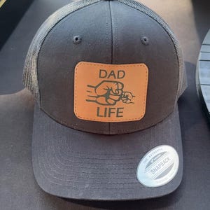Dad Life Trucker Hat | Leather Patch Snapback | Father’s Day Gift | Dad Fist Bump Hat