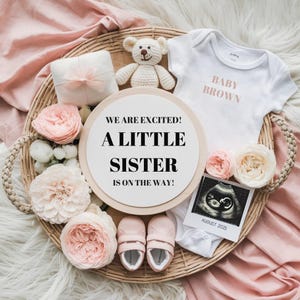 Modèle modifiable d'annonce numérique de grossesse pour fille