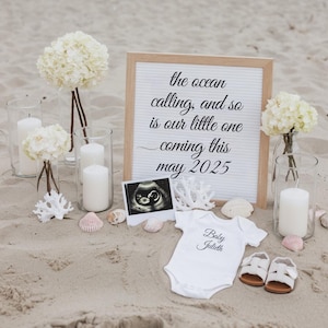 Summer Pregnancy Announcement-Beach Pregnancy Announcement-DigitalPregnancy Reveal-Neutral Announcement Pregnancy-Summer Digital Pregnancy