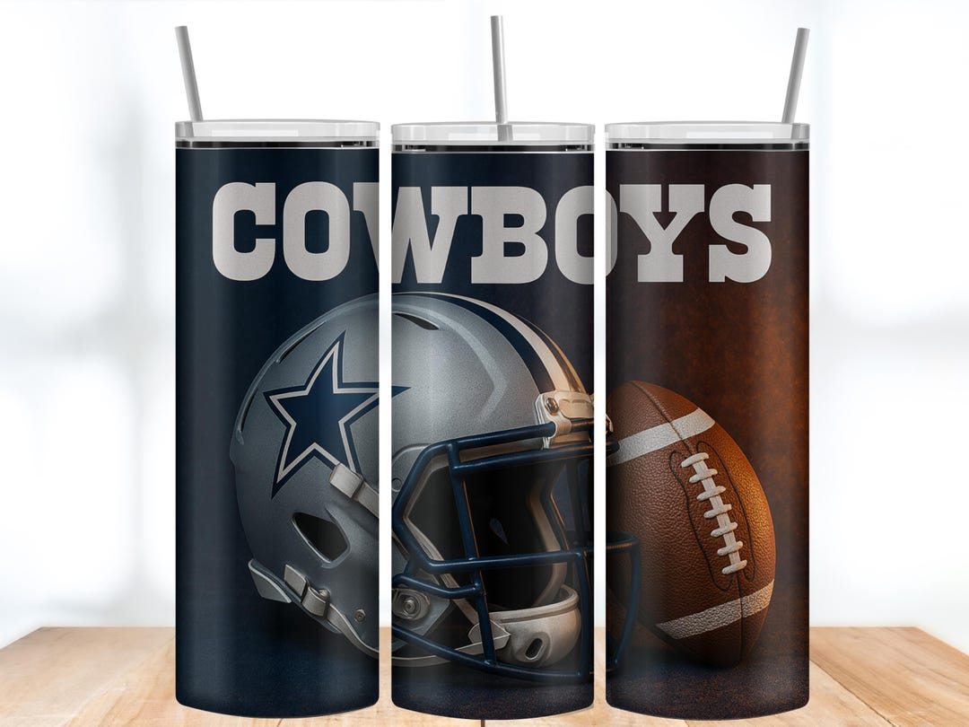 Cowboy 20oz Tumbler Wrap Bundle – 4 PNG Sublimation Designs, Sports ...
