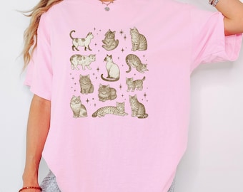 Vintage 90s Cat Kitten Sketch Art by V. Miller T-shirt
