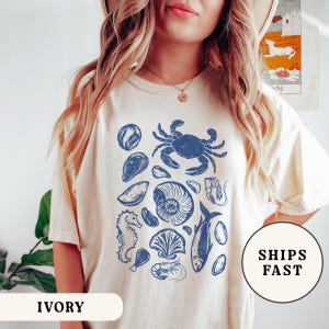 Vintage Sea Animals Comfort Colors Shirt: Retro Ocean Wildlife Tee