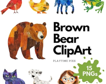 Brown Bear Brown Bear | kids Clipart | Transparent Background | Printables for Kids, Digital Prints & Worksheets | Brown Bear PNG