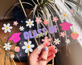 Graduation uv dtf Cup Wrap - UV DTF Wrap - Class of 2025 Wrap - Senior Cup Wrap - Ready to Apply  - #039