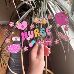 Nurse uv dtf Cup Wrap - UV DTF Wrap - Snowglobe Cup Wrap - RN Cup Gift -  Occupation Cup Wrap Ready to Apply  - #055