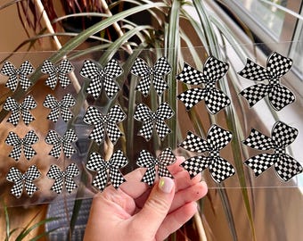 Extra Checkered Bows 1 uv dtf Cup Wrap - UV DTF Wrap - Snowglobe Cup Wrap - Cup Gift -  Bows Cup Wrap Ready to Apply  - #067