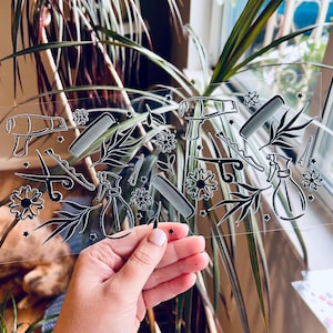 Hairstylist uv dtf Cup Wrap - UV DTF Wrap - Snowglobe Cup Wrap - Cup Gift -  Hairdresser Cup Wrap Ready to Apply  - #071