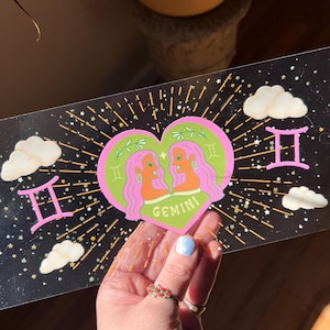 Gemini 16oz Cup Wrap - UV DTF Cup Wrap - Snowglobe Cup Wrap - Zodiac Cup Wrap - Astrology Cup Wrap - Ready to Apply Cup Wrap - #015