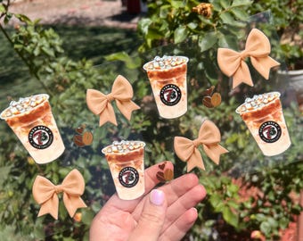 Envoltório para copos Brew and Bows uv dtf - Envoltório UV DTF - Envoltório para copos Snowglobe - Presente para copos - Envoltório para copos de café pronto para aplicar - #062