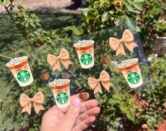 Starbies and Bows UV DTF Cup Wrap - UV DTF Wrap - Snowglobe Cup Wrap - Tazza regalo - Starbies Cup Wrap pronta per l'applicazione - #060