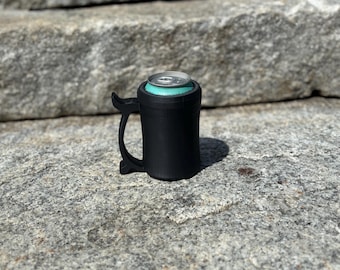 Insulated Can Koozie With Handle | Screw-On Lid Can Cooler | Custom Color Drink Holder | 3D Printed Gift for Him or Outdoor Lover