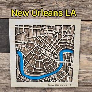New Orleans Layered Wood Map: Laser Cut Cityscape (SVG Digital Download)