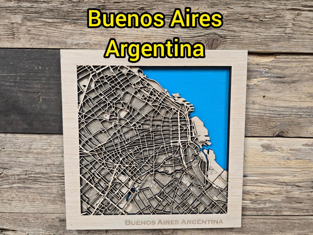 Buenos Aires Argentina Layered Map SVG Laser Cutting File (digital ...