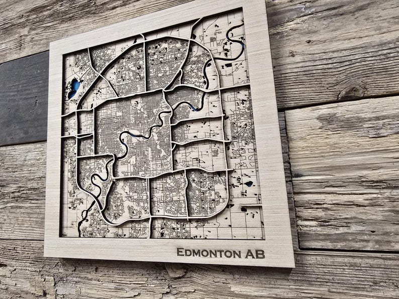 Edmonton Alberta Layered Map SVG Laser File (digital Download) - Etsy ...