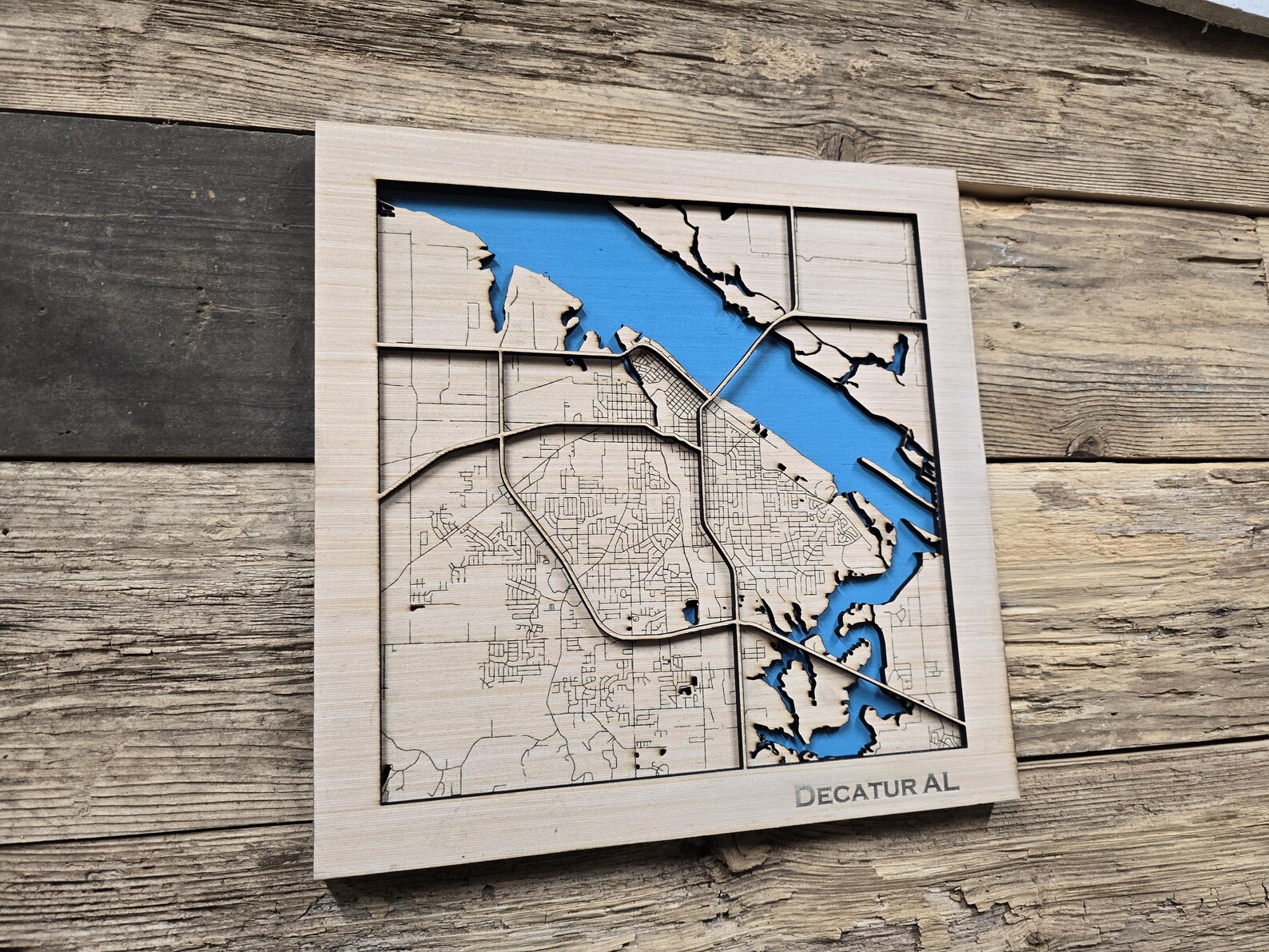 Mapa en capas de Decatur, Alabama (archivo SVG para corte láser ...