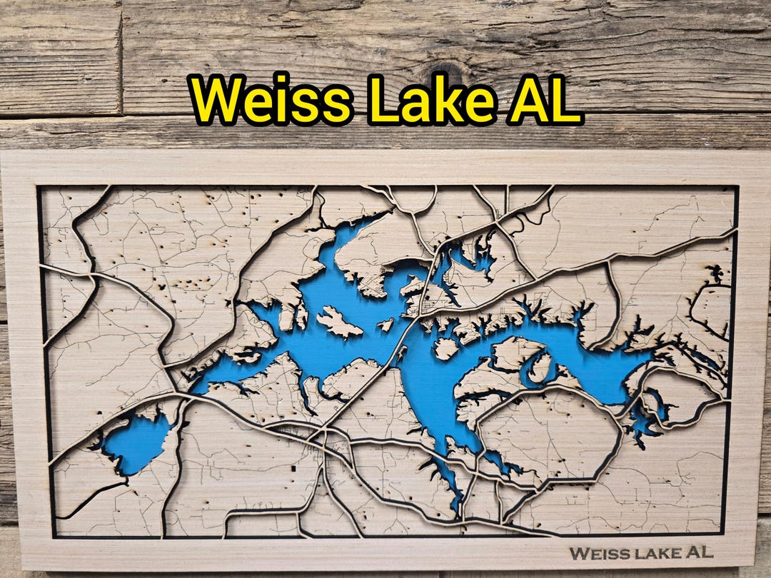 Weiss Lake Alabama Layered Map SVG File (digital Download) - Etsy