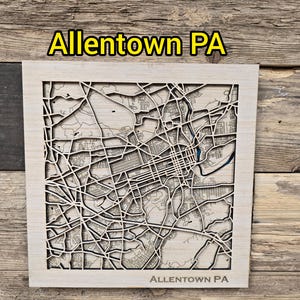 Allentown Pennsylvania Layered Map SVG Cutting File (Digital Download)