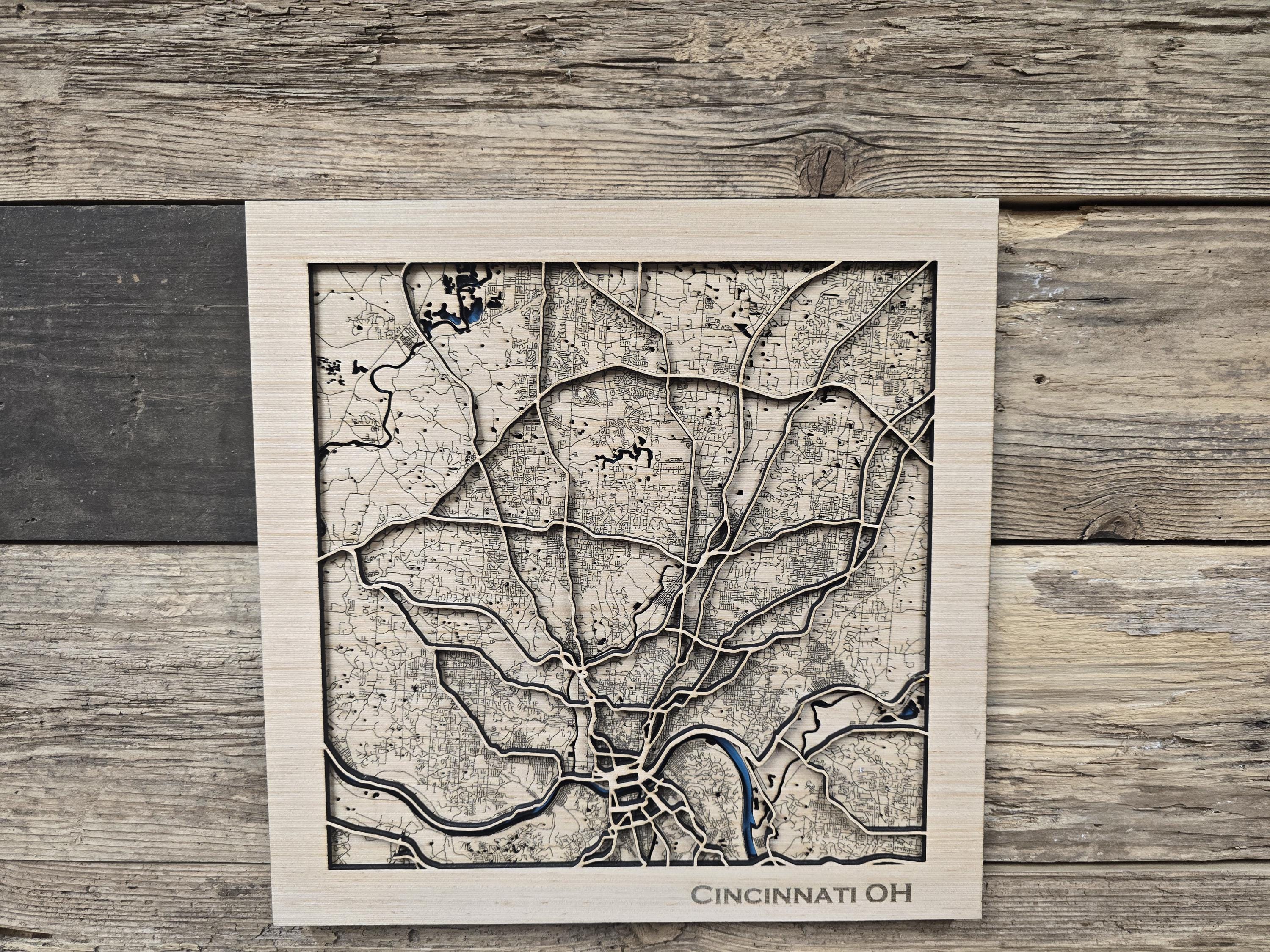 Ohio Layered Map Cincinnati Ohio Layered Map SVG File (digital Download) - Etsy