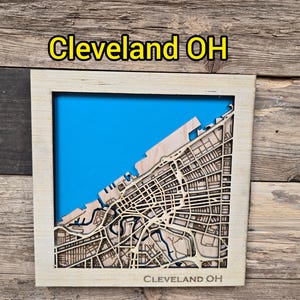 Cleveland Ohio Layered Map SVG File: Laser Cut City Map (Digital Download)