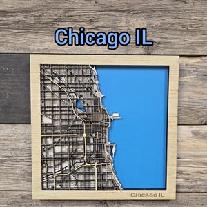 Fichier de carte svg Chicago, fichier de carte laser Chicago, carte en bois de Chicago svg, svg de carte 3D, fichier de carte de la ville pour laser, fichier svg de carte laser 3D Chicago