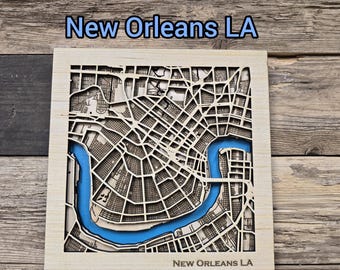 New Orleans Layered Wood Map: Laser Cut Cityscape (SVG Digital Download)