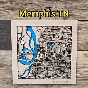 Memphis Tennessee Layered Wood Map: Laser Cut 3D File (Digital Download)