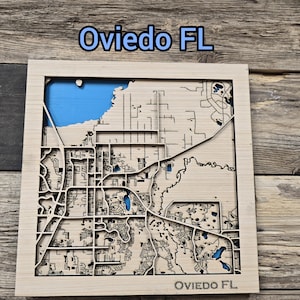 Oviedo Florida kaart svg-bestand, Oviedo laserkaartbestand, stadsplattegronden, houten laserkaart svg, kaartbestand voor lasers, lasergesneden 3D-houten kaart svg-bestand