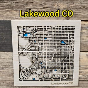 Lakewood Colorado Layered Wood Map SVG File: Laser Cut 3D Design (Digital Download)