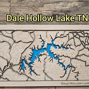 Dale Hollow Lake Layered Map SVG File: Laser Cut Design (Digital Download)