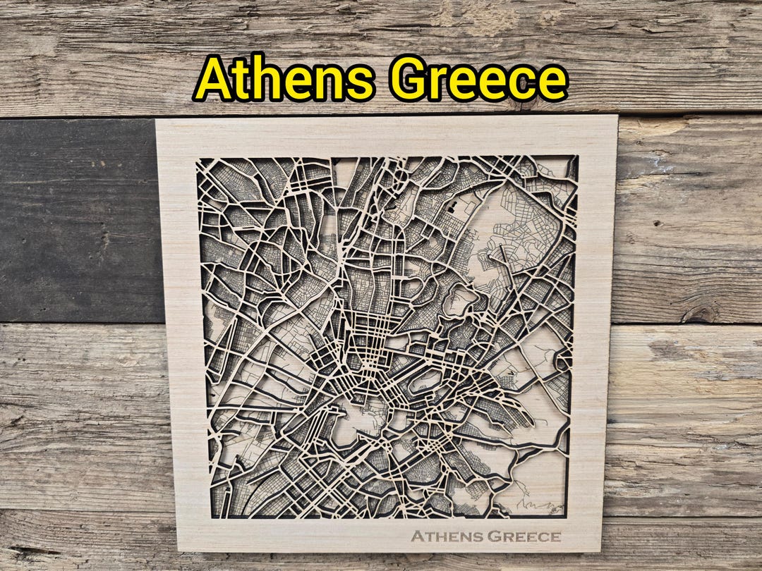 Athens Greece Layered Map SVG Laser Cutting File (digital Download) - Etsy