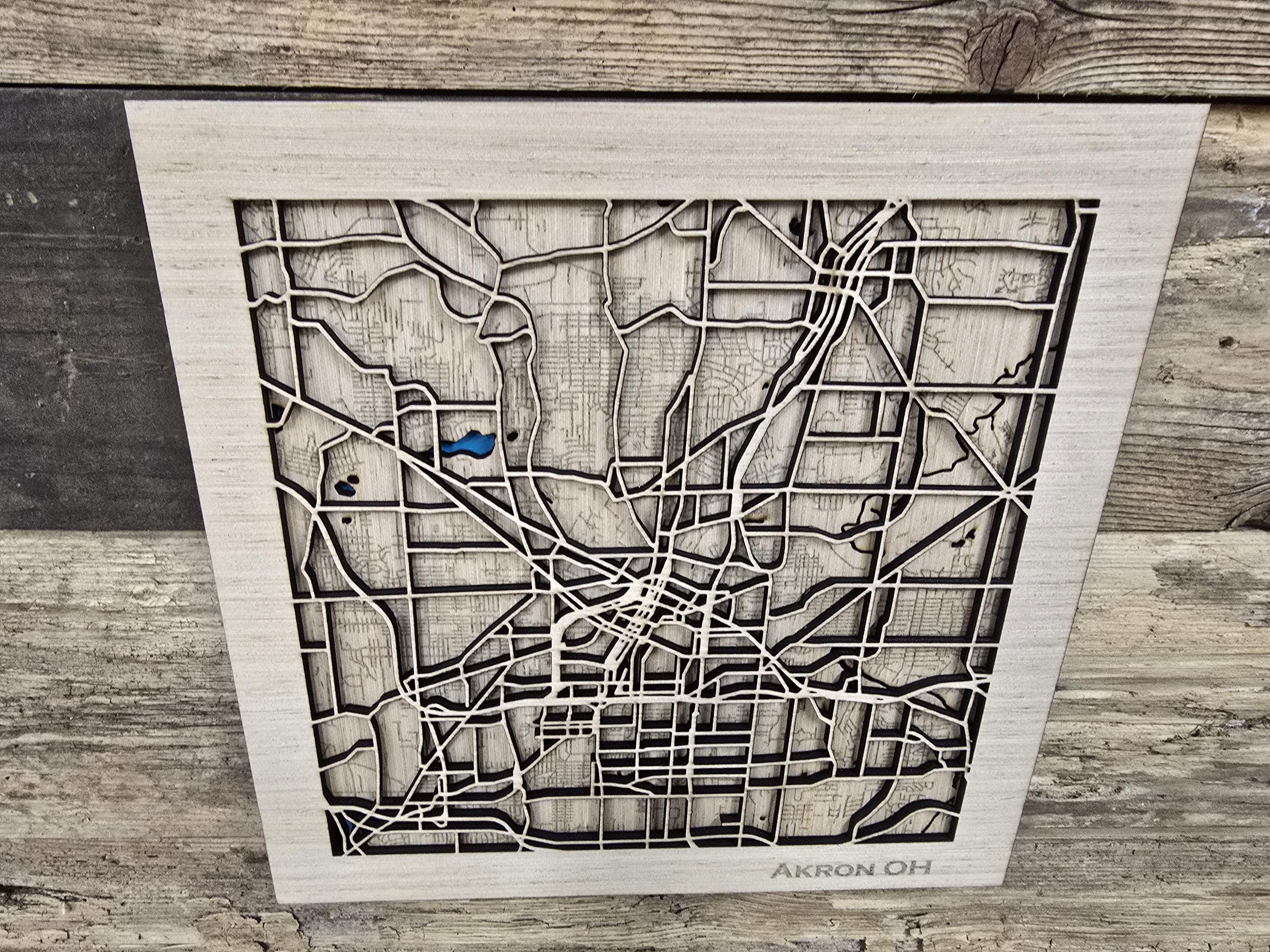 Ohio Layered Map Akron Ohio Layered City Map SVG Cutting File (digital Download) - Etsy ...
