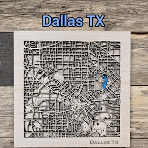 Dallas Texas gelaagde kaart svg-bestand, hout gelaagde kaarten, 3D-houten kaartbestand, Dallas kaart svg, gelaagde stadskaart svg, lasergesneden kaart svg-bestand, svg