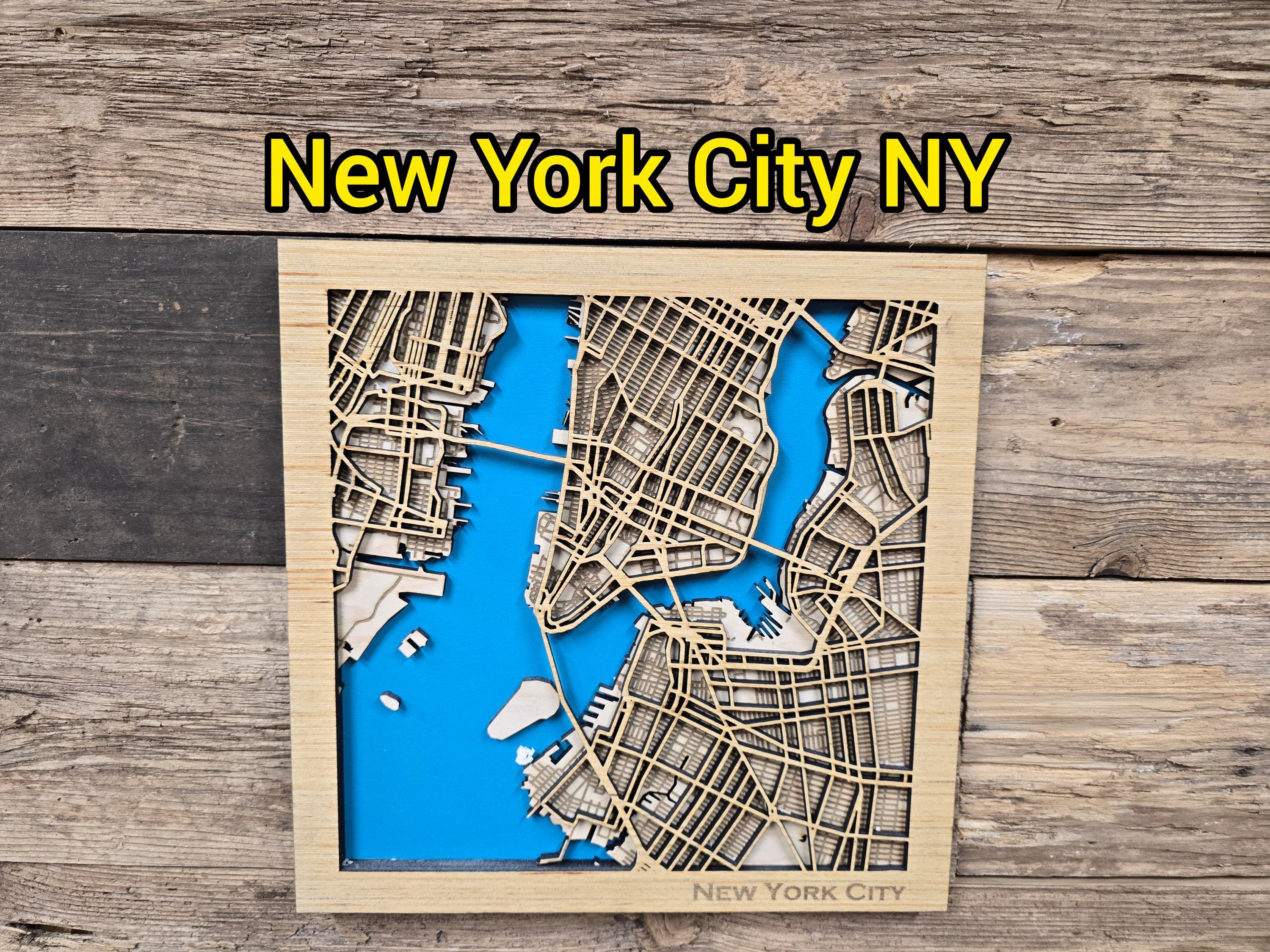New york city 3d map - Etsy 日本