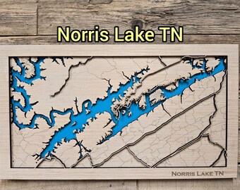Norris Lake TN Map SVG: Layered Laser Cut File (Digital Download)