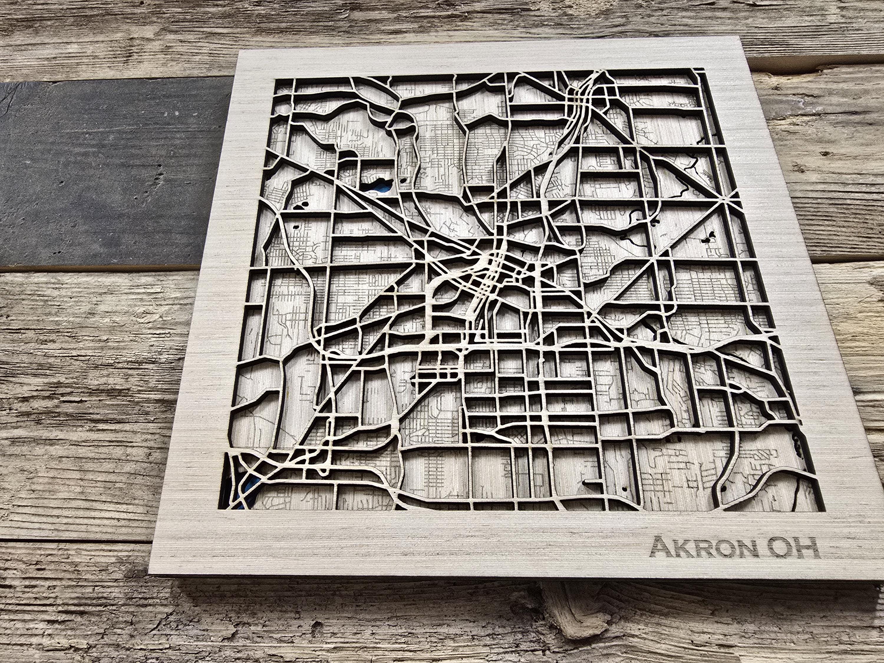 Ohio Layered Map Akron Ohio Layered City Map SVG Cutting File (digital Download) - Etsy ...