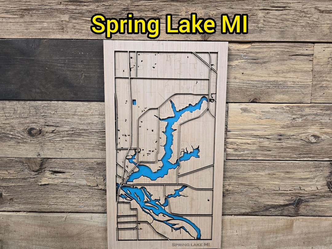 Spring Lake Michigan Layered Lake Map SVG Laser Cutting File (digital ...