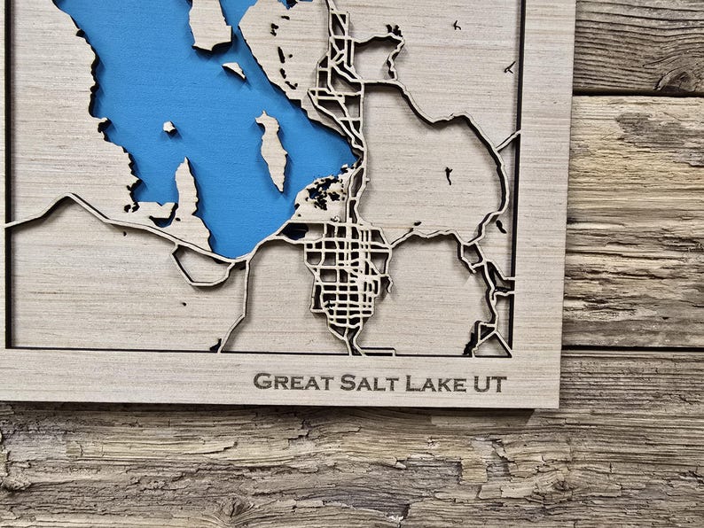 Great Salt Lake Layered Map Svg File, Salt Lake City Layered Map Svg ...