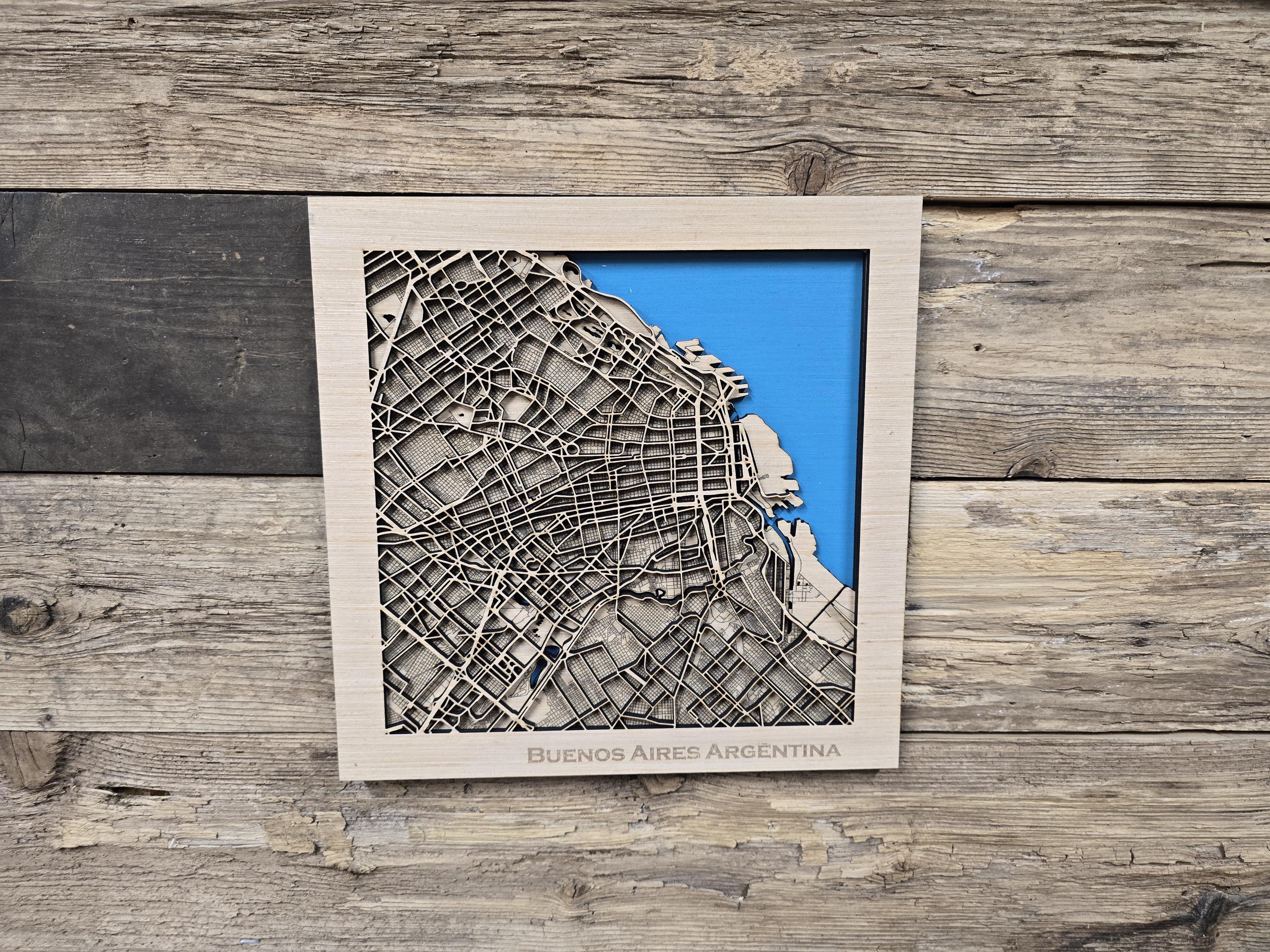 Buenos Aires Argentina Layered Map SVG Laser Cutting File (digital ...