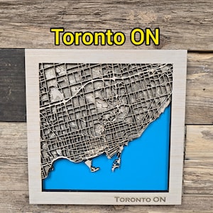 Toronto Layered Wood Map SVG File: Laser Cut 3D Design (Digital Download)