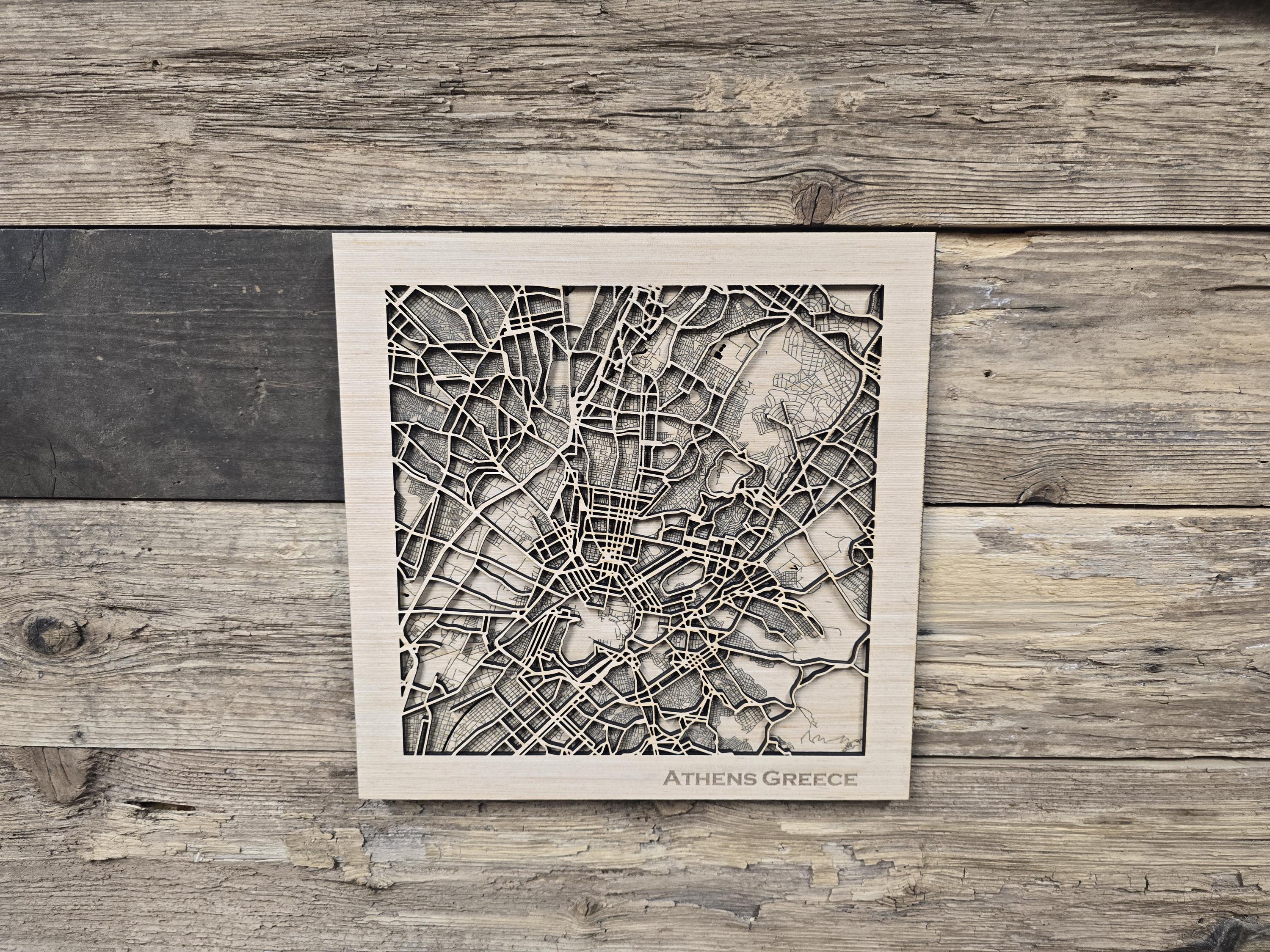 Athens Greece Layered Map SVG Laser Cutting File (digital Download) - Etsy